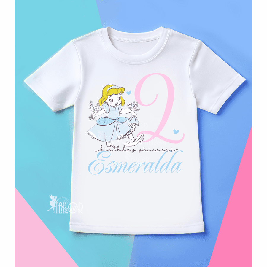 Baby Princess Cinderella Birthday Party Tee Shirt - Disney Princess Babies Birthday Party Outfit Ideas