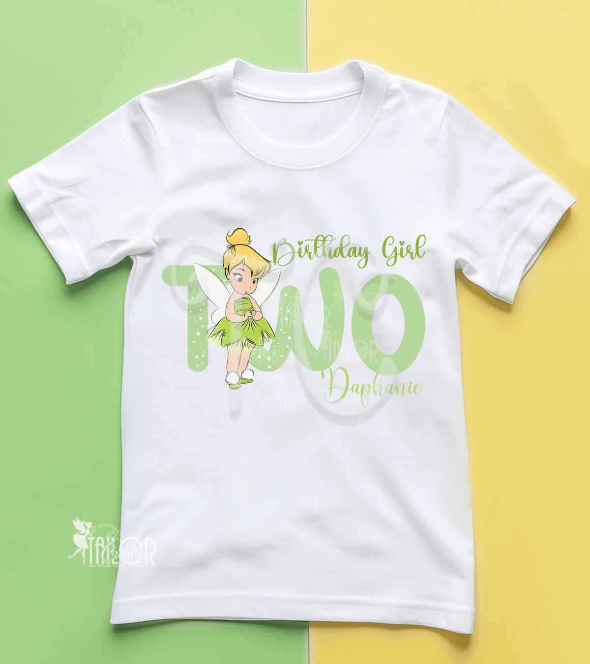 Baby Tinkerbell Fairy Personalized Birthday Party Tee Shirt - Disney Princess Babies Tinker Bell Birthday Outfit Ideas