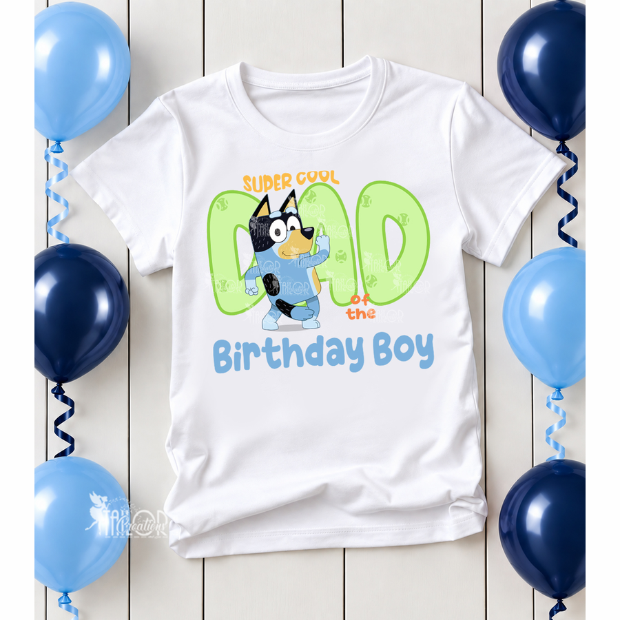 Bandit Bluey Dad Birthday Shirt, Bluey Matching Family Birthday Party Tee Shirts