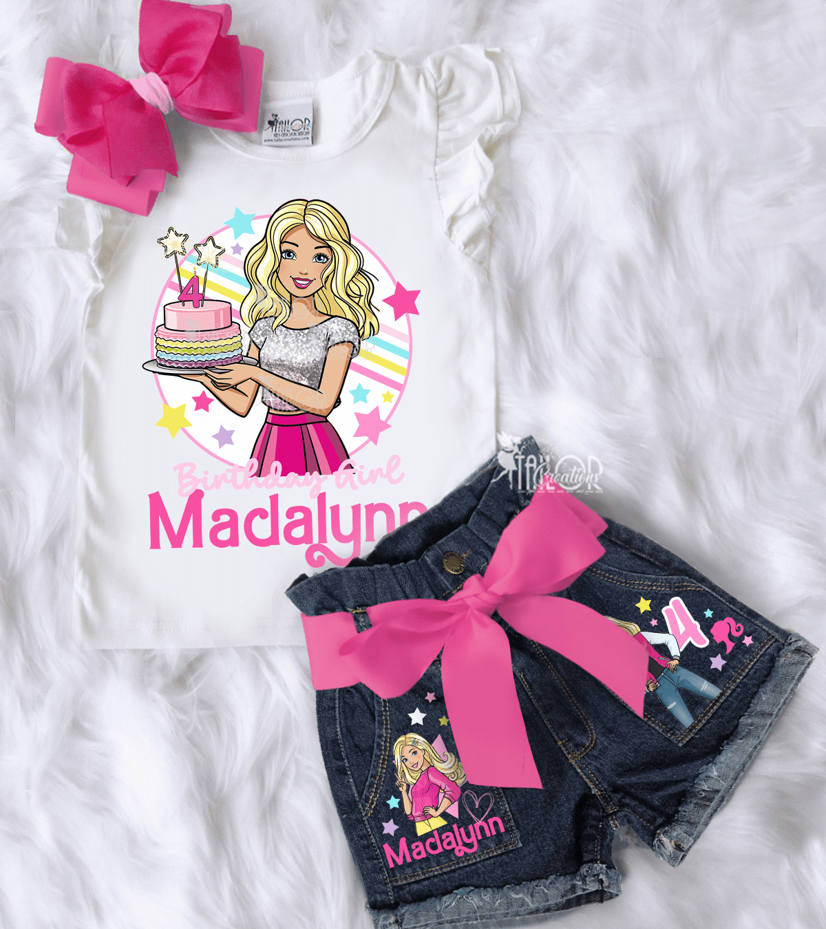 Barbie Birthday Party Outfit - Barbie Custom Denim Birthday Outfit Kids