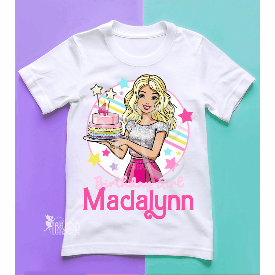 Barbie Birthday Party Tee Shirt - Barbie Birthday Party Outfit Ideas Toddler/Kids