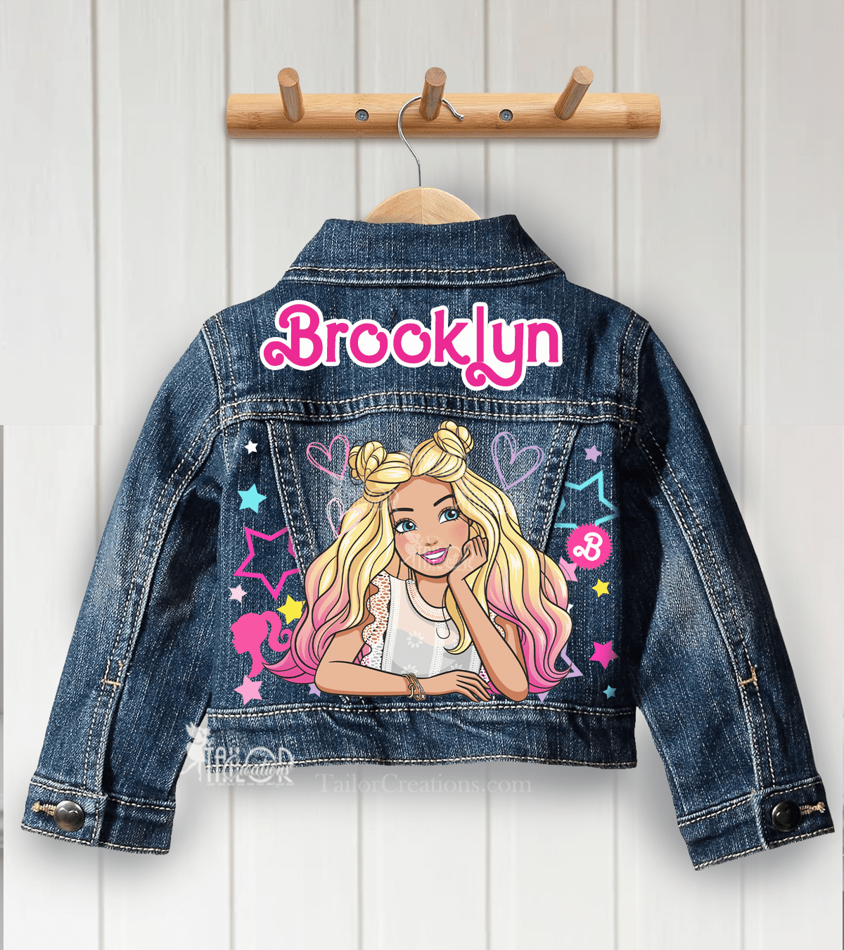Barbie Denim Jacket - Barbie Custom Name Denim Jean Jacket Baby/Toddler/Kids