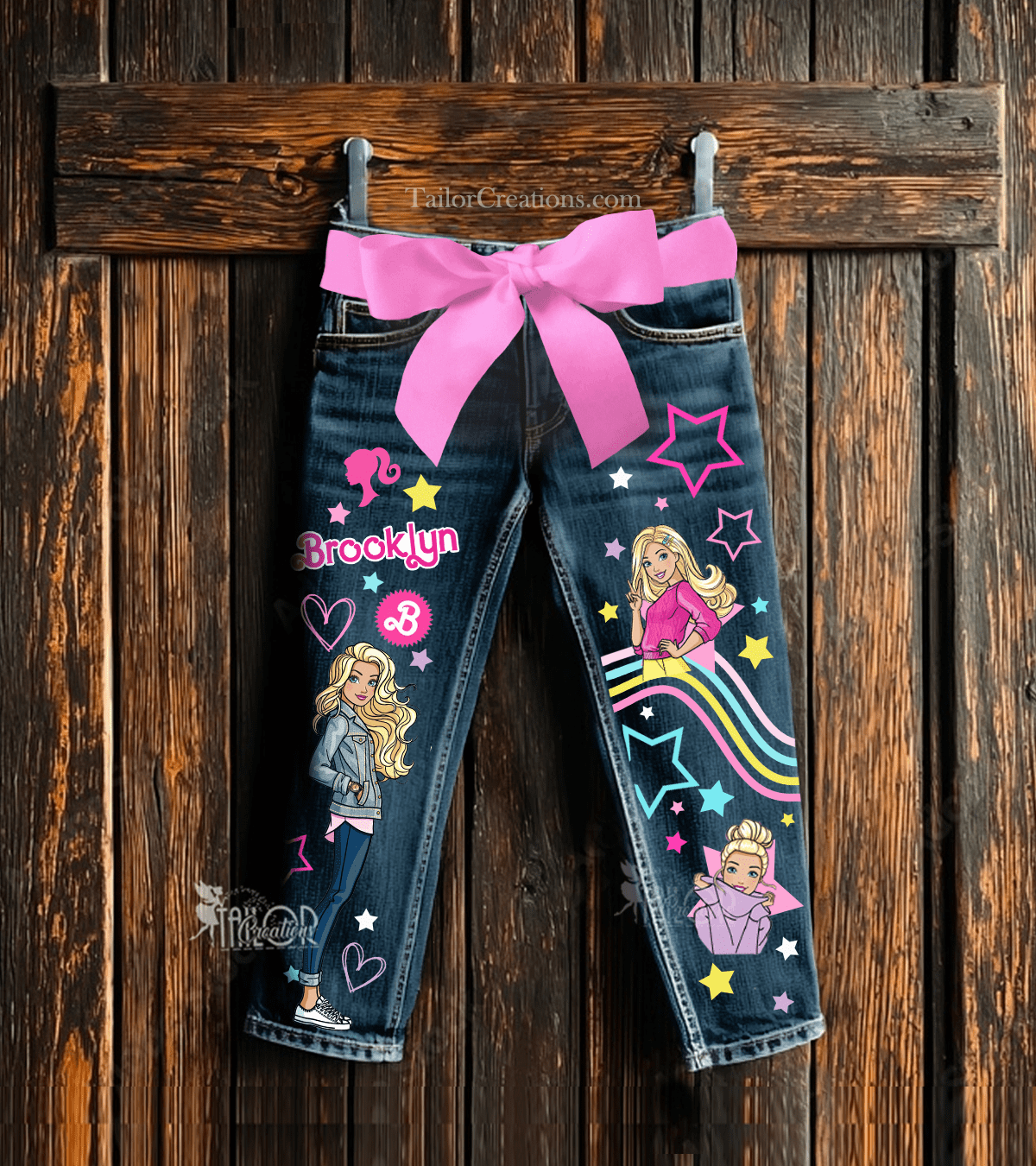 Barbie Pants - Barbie Custom Denim Jeans - Barbie Custom Birthday Party Denim Outfit