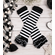 Black And White Stripe Ruffle Leg Warmers - Baby and Toddler Leg Warmers