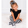Black and White Striped Halloween Kids Knee High Socks - Fall Toddler Socks for Girls - Halloween Striped Socks for