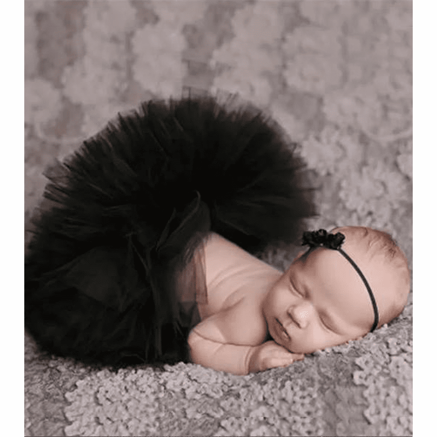 Black Newborn Tutu Dress and Headband Set - Baby Shower Gift Ideas