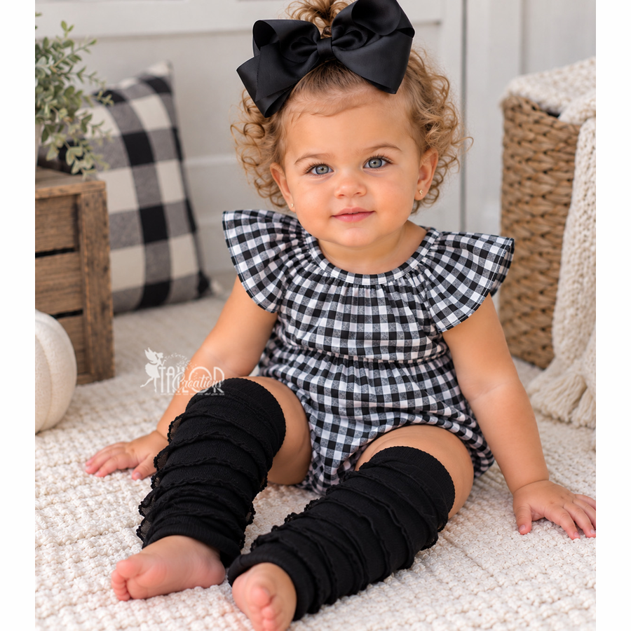 Black Ruffle Boutique Leg Warmers Baby Girl Toddler - Ruffle Thick Leg Warmers Set