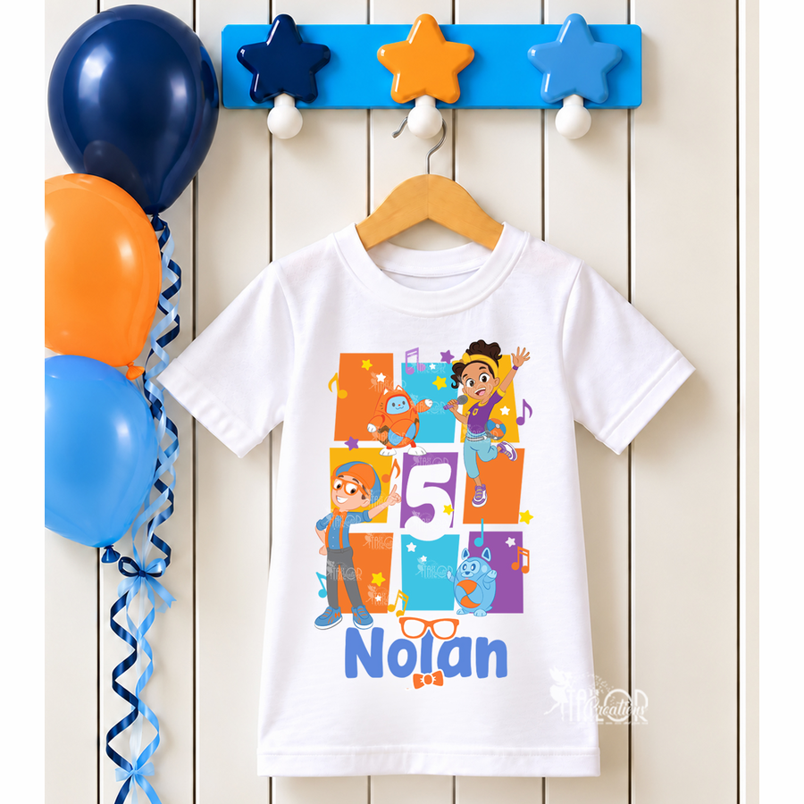 Blippi Custom Tee Shirt Kids - Blippi Birthday Party Shirt - Blippi Graphic Tee Shirt
