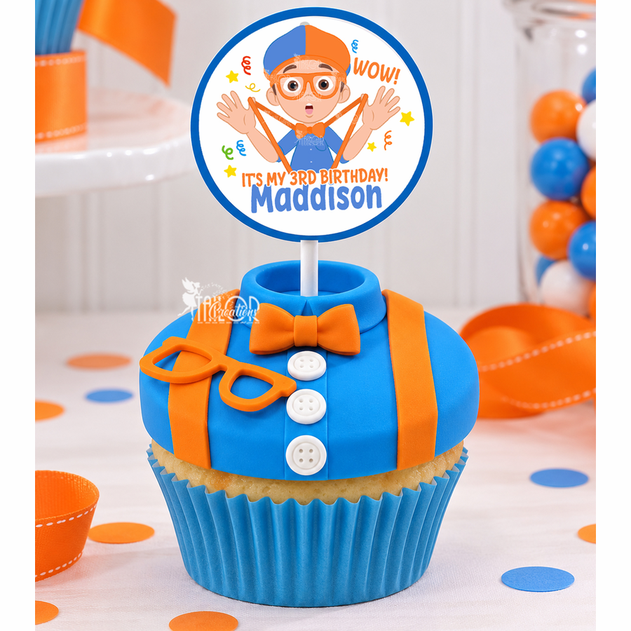 Blippi Birthday Stickers - Blippi Personalized Party Favor Label Stickers
