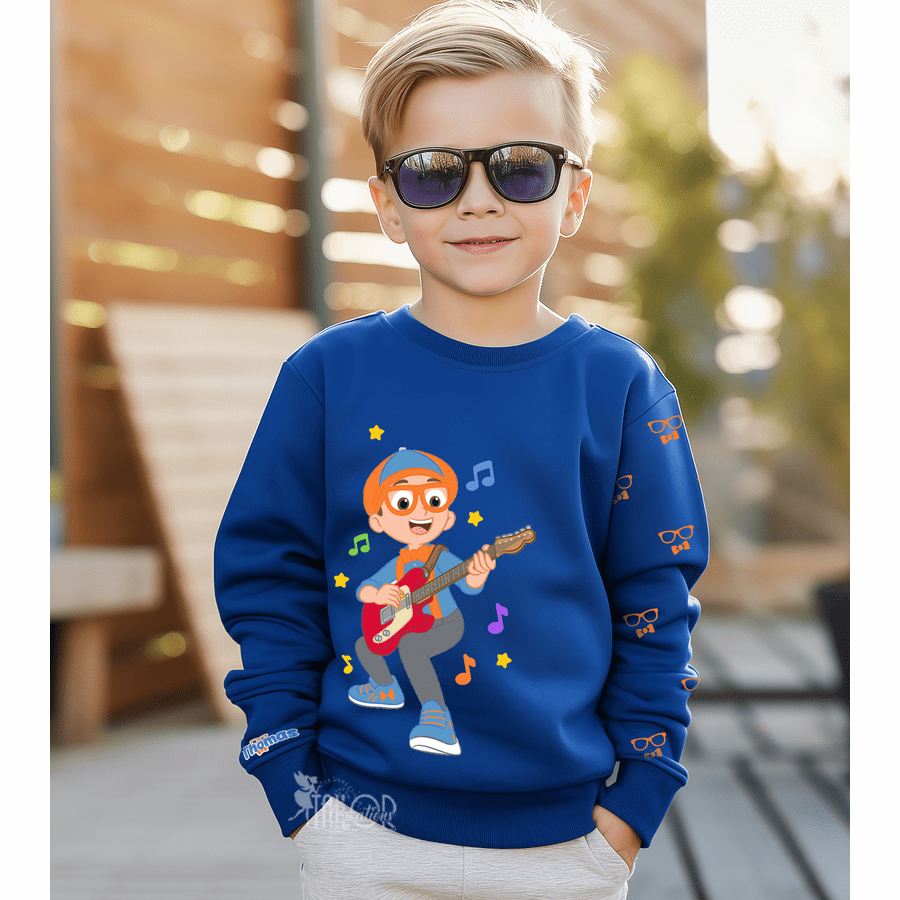 Blippi Custom Name Sweatshirt - Blippi Sweatshirt Toddler Kids - Blippi Gift for Kids
