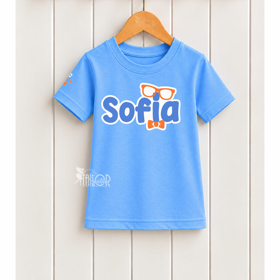 Blippi Name T-Shirt - Blippi Logo Matching Outfit Shirts - Personalized Blippi Shirt for Kids and Adults