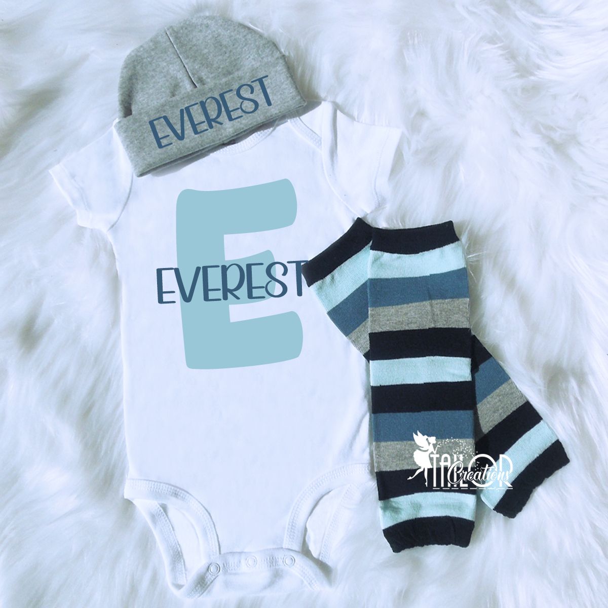 Blue and Gray stripe Leg Warmers