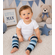 Blue and Gray Striped Baby Boy Leg Warmers - Leg Warmers for Baby Boy Toddler