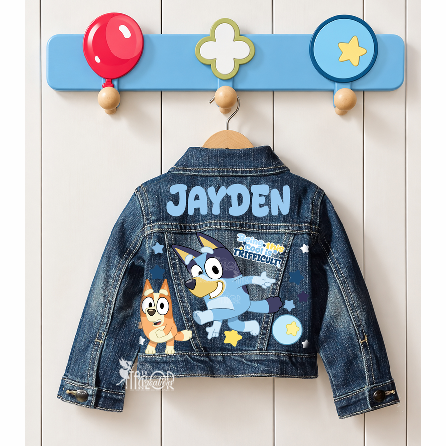 Bluey Denim Jacket Boys - Bluey Custom Birthday Jacket for Toddler Boy Outfit