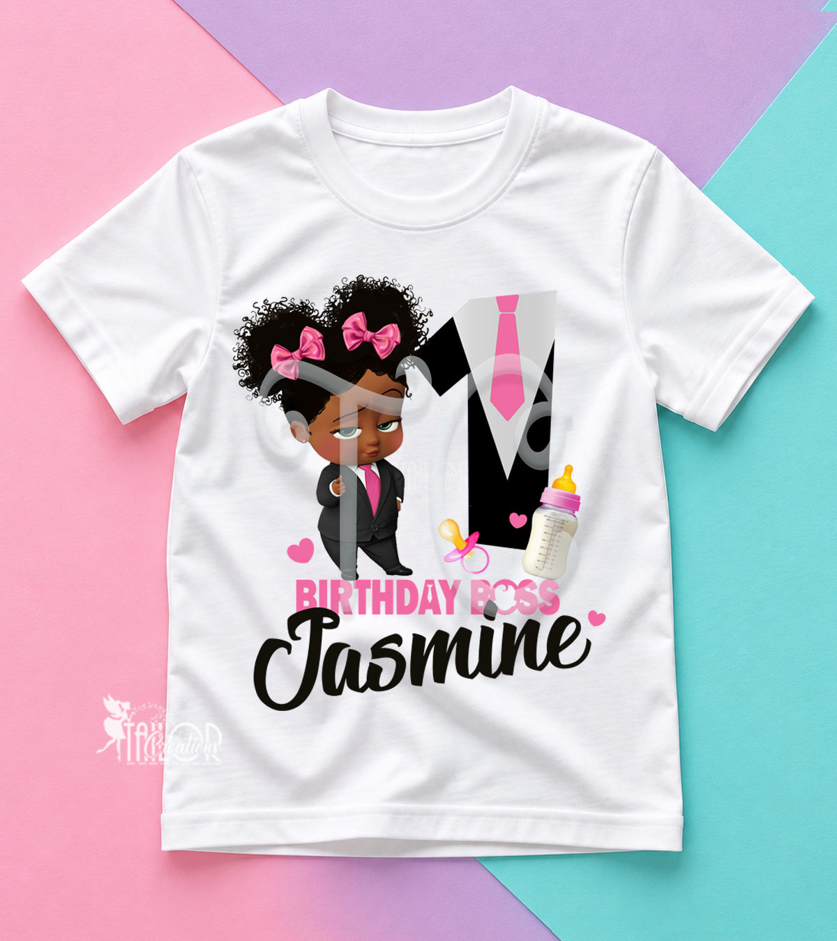Boss Baby African American Custom Birthday Tee Shirt Toddler Girl - Boss Baby Birthday Outfit Ideas