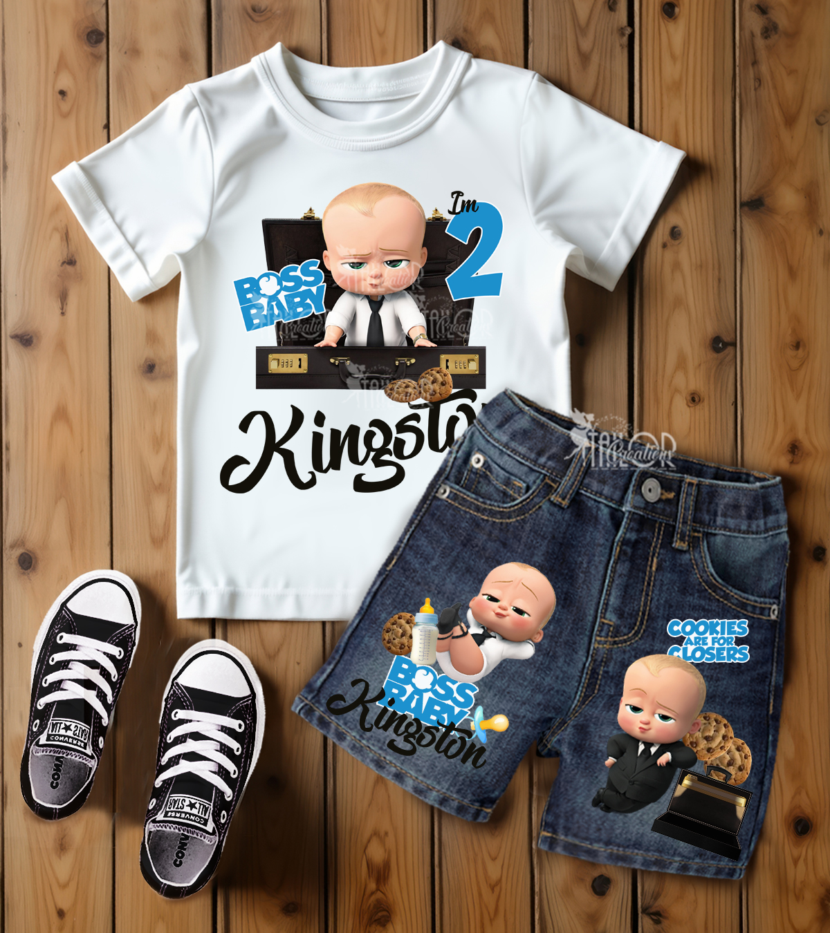 Boss Baby Custom Denim Birthday Party Outfit Toddler Boy - Boss Baby Toddler Shorts Set