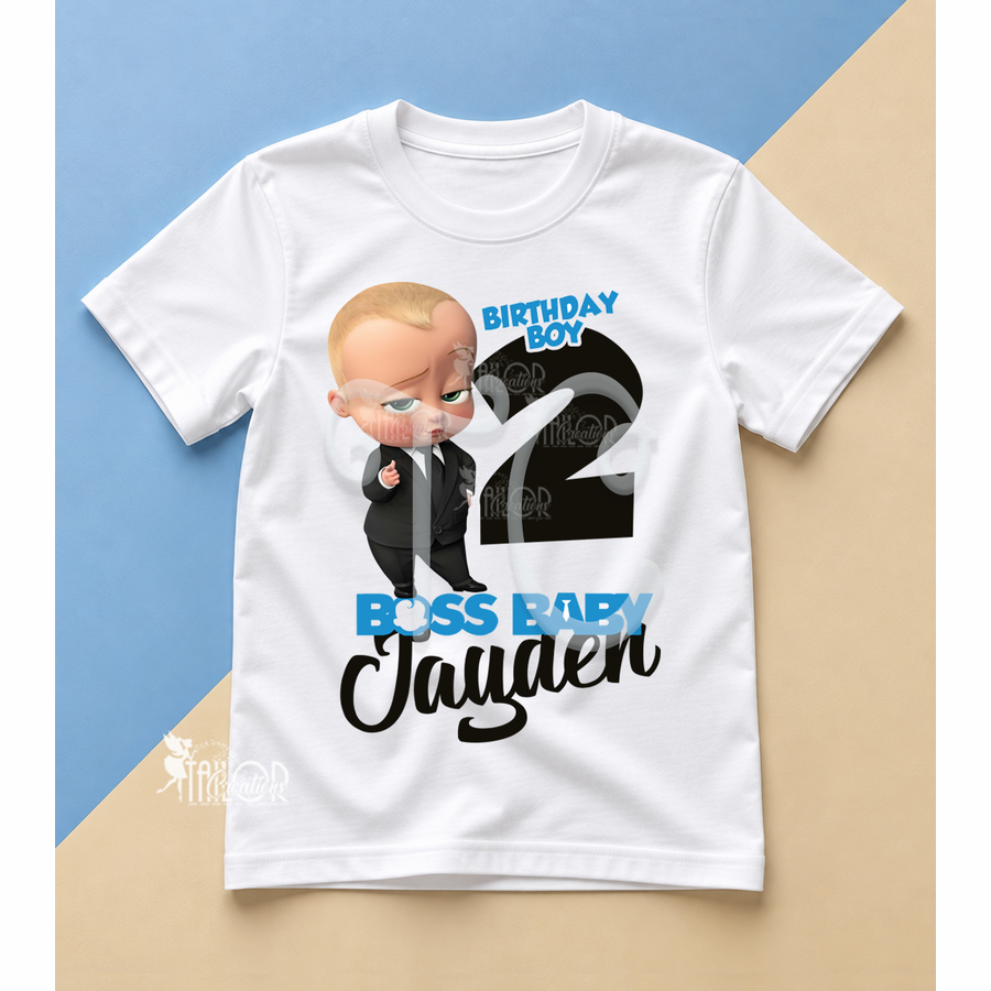 Boss Baby Personalized Birthday Tee Shirt for Toddler - Boss Baby Birthday Party Outfit Ideas