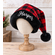 Buffalo Plaid Black Fur Santa Hat for Toddler Kids - Kids Personalized Name Santa Hat