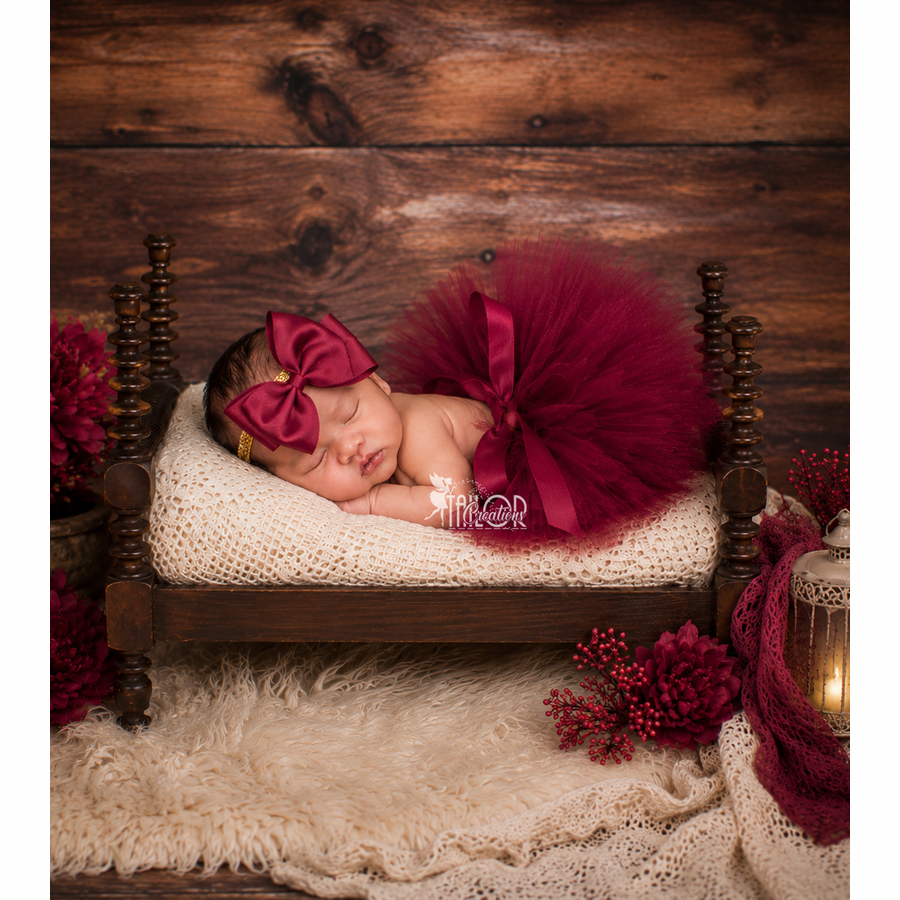 Burgundy Wine Baby Girl Newborn Tutu Outfit - Baby Shower Gift Ideas for Baby Girl