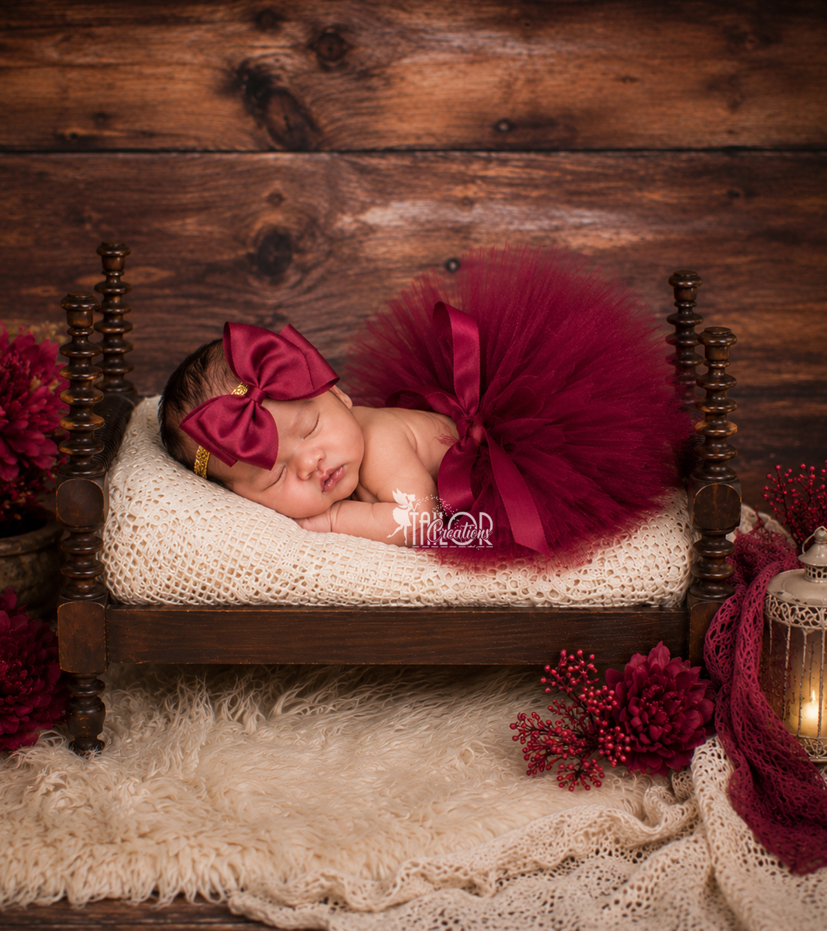 Burgundy Wine Baby Girl Newborn Tutu Outfit - Baby Shower Gift Ideas for Baby Girl