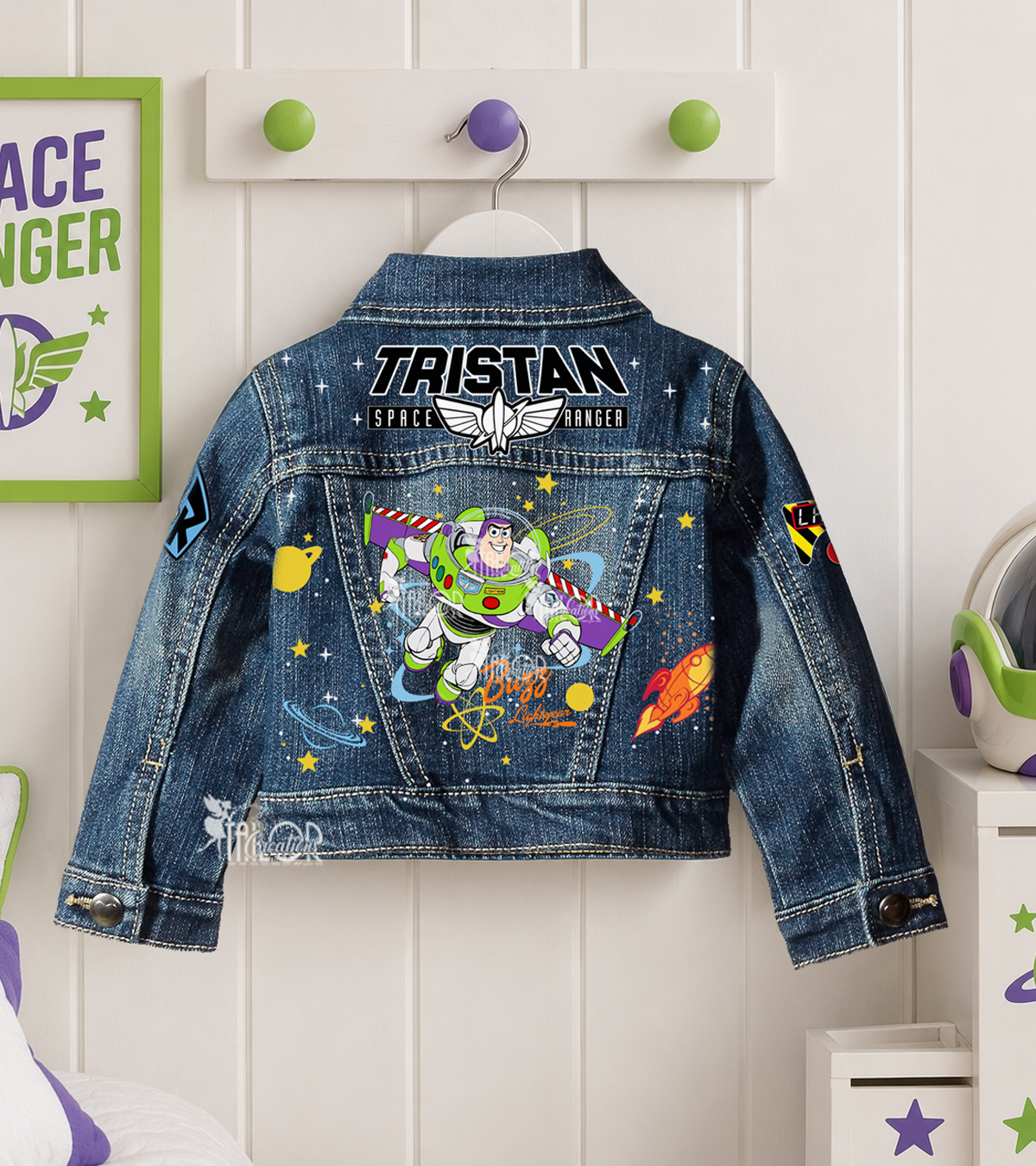 Buzz Lightyear Jean Jacket, Custom Disney Baby Jacket, Toy Story Jacket