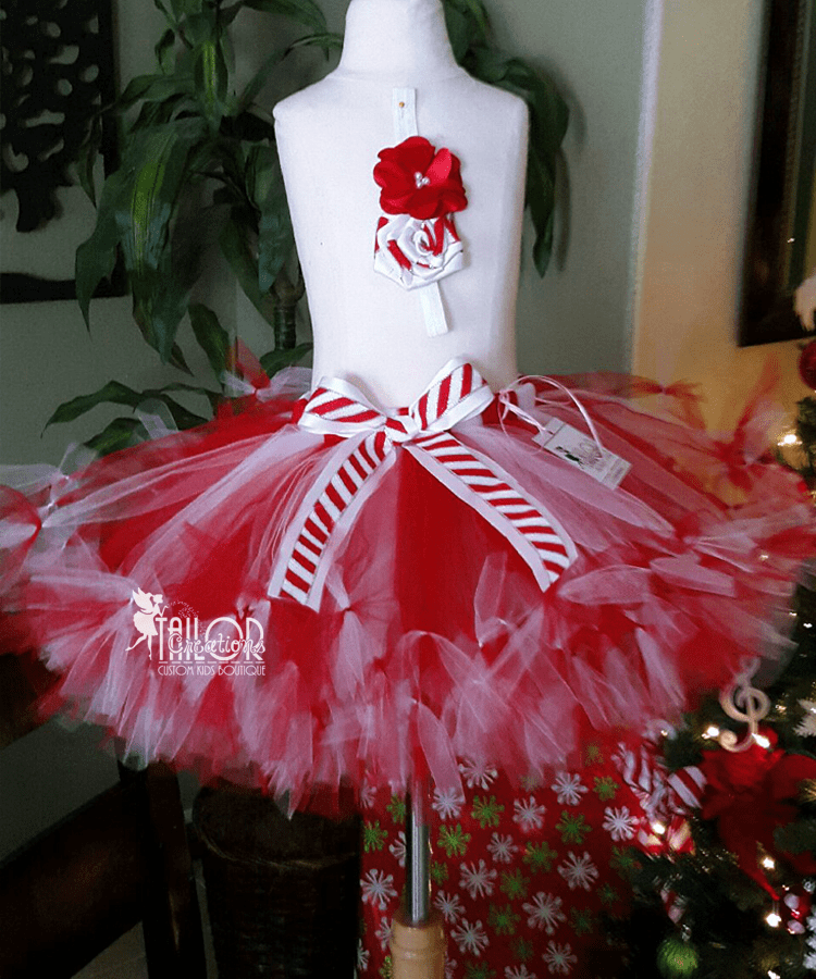 Candy Cane Cutie Christmas Petti Tutu Outfit - Peppermint Pageant Holiday Xmas Dress
