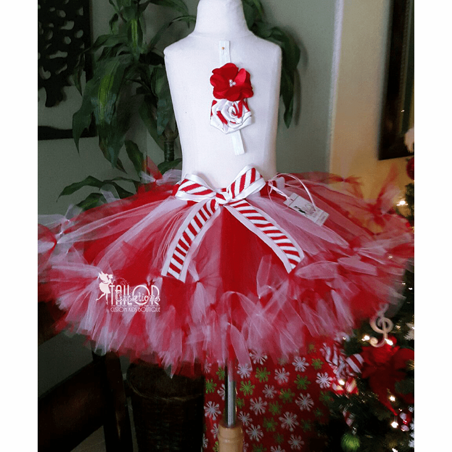 Candy Cane Cutie Christmas Petti Tutu Outfit - Peppermint Pageant Holiday Xmas Dress