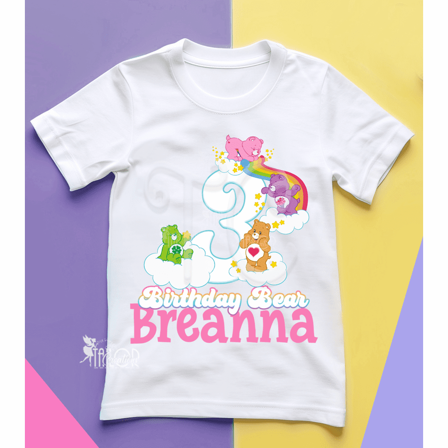 Care Bears Birthday Party Tee Shirt - Care Bears Birthday Party Outfit Toddler Girls