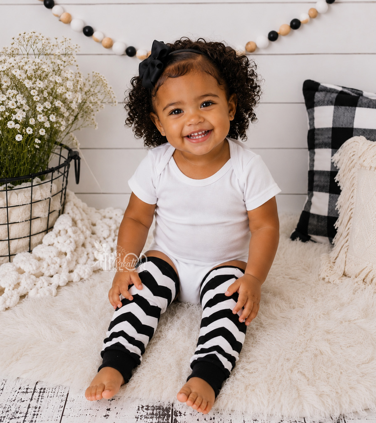 Chevron Black and White Pattern Leg Warmers - Chevron Leg Warmers for Baby and Toddler