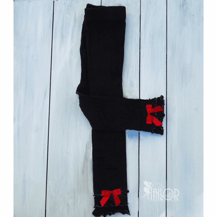 Christmas Ruffle Bow Leggings for Girls - Boutique Ruffle Leggings for Toddler Girls