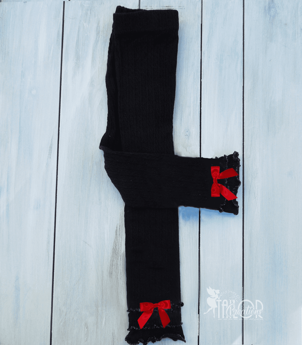 Christmas Ruffle Bow Leggings for Girls - Boutique Ruffle Leggings for Toddler Girls