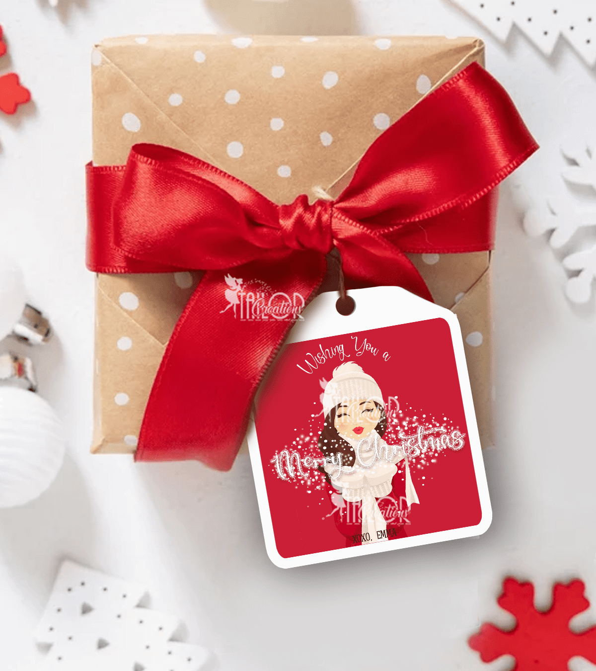 Christmas Wishes Gift Tag Label Stickers - Personalized Holiday Gift Tags Stickers