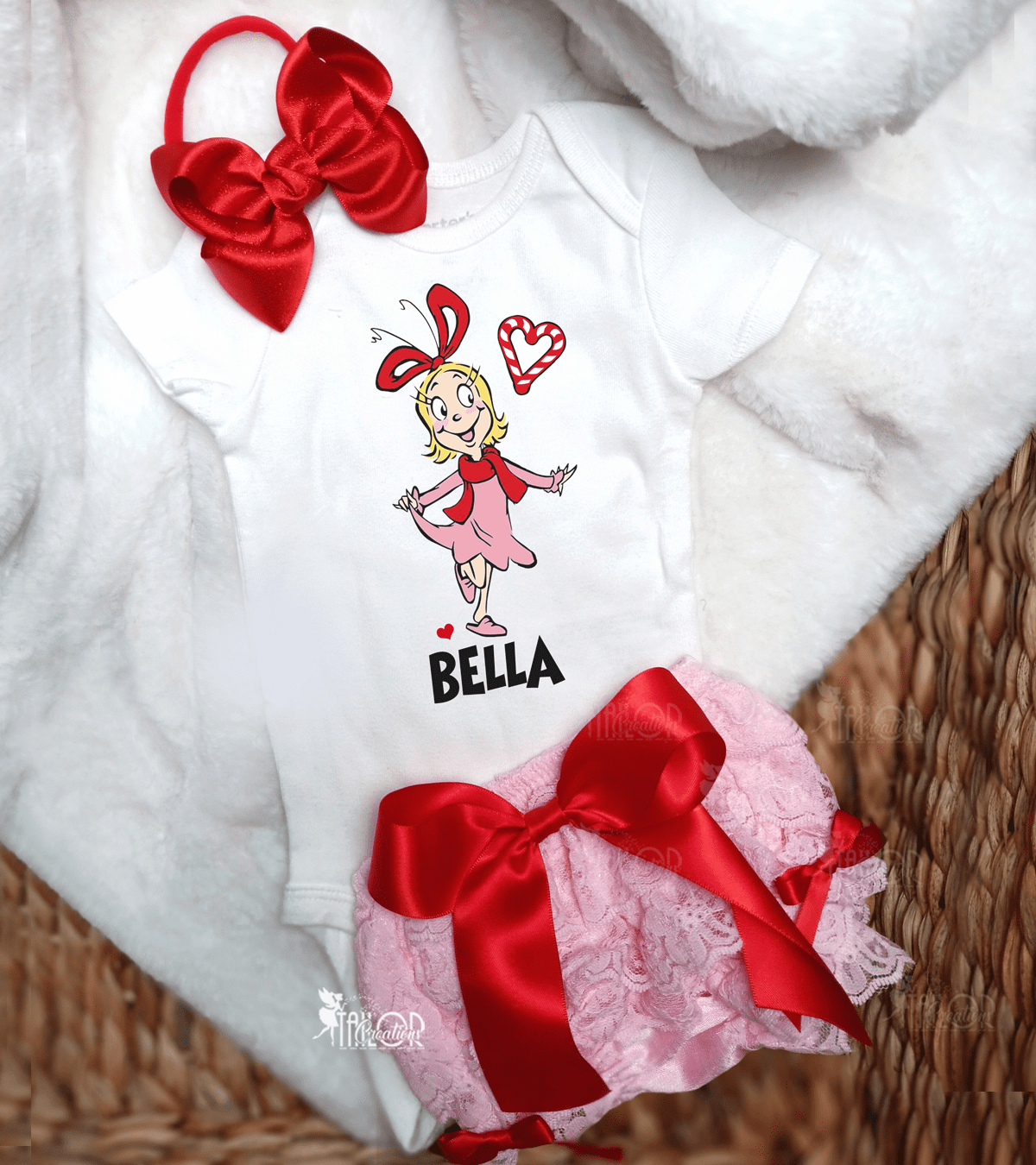 Cindy Lou Outfit for Baby Girl - Cindy Lou Toddler Outfit Shirt Lace Shorts