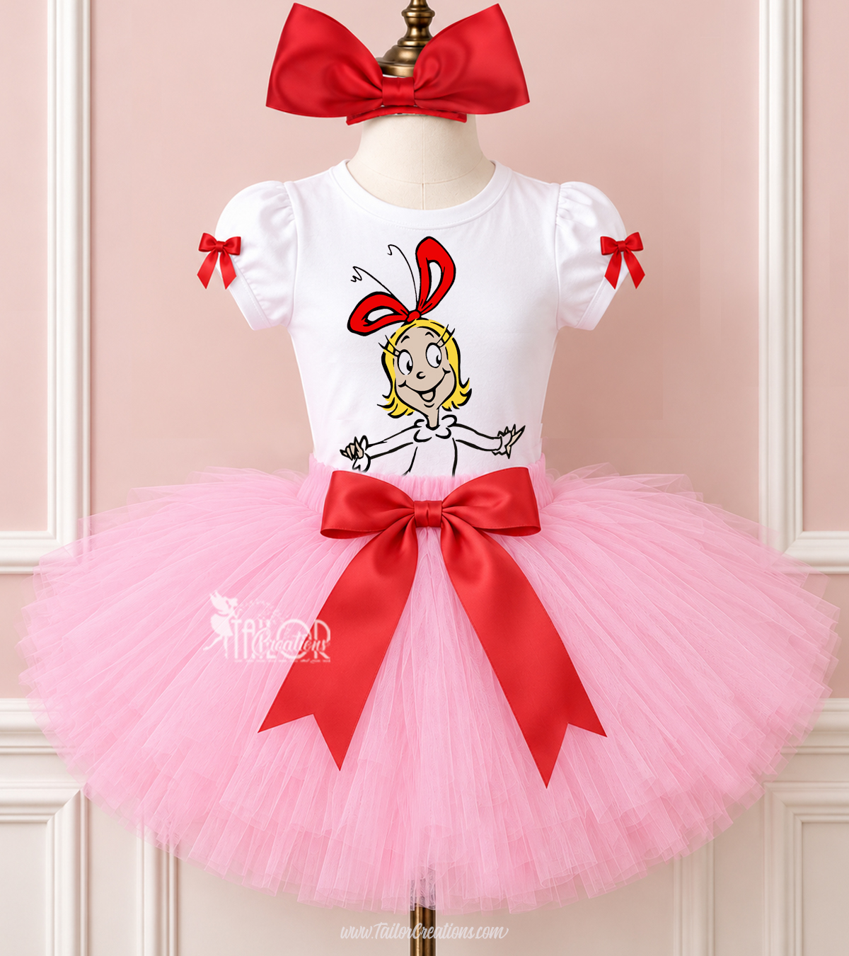 Cindy Lou Who Christmas Birthday Girl Tutu Outfit - Cindy Lou Costume for Toddler Girl
