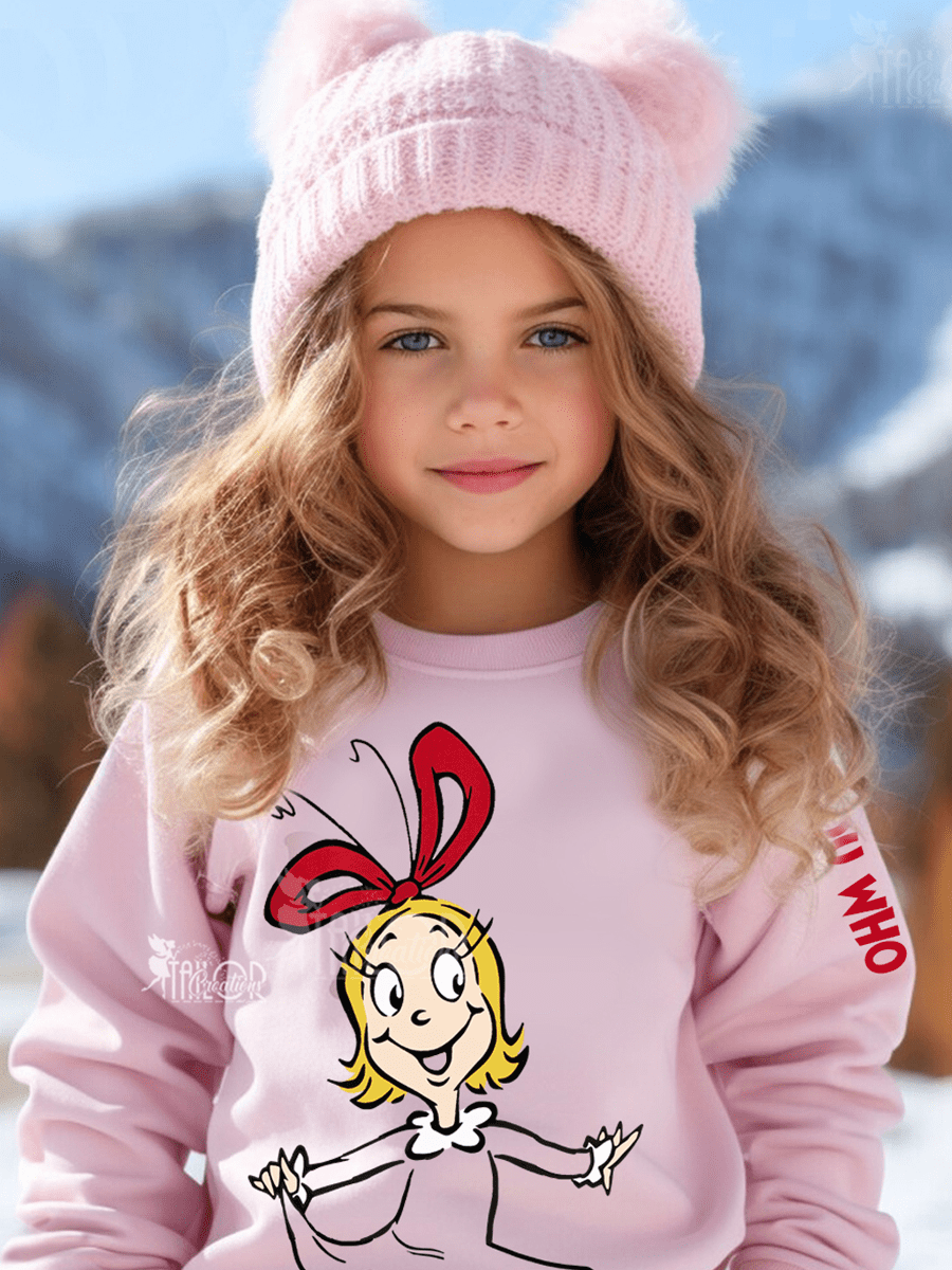 Cindy Lou Who Christmas Sweater - Cindy Lou Who Custom Name Sweatshirt Kids