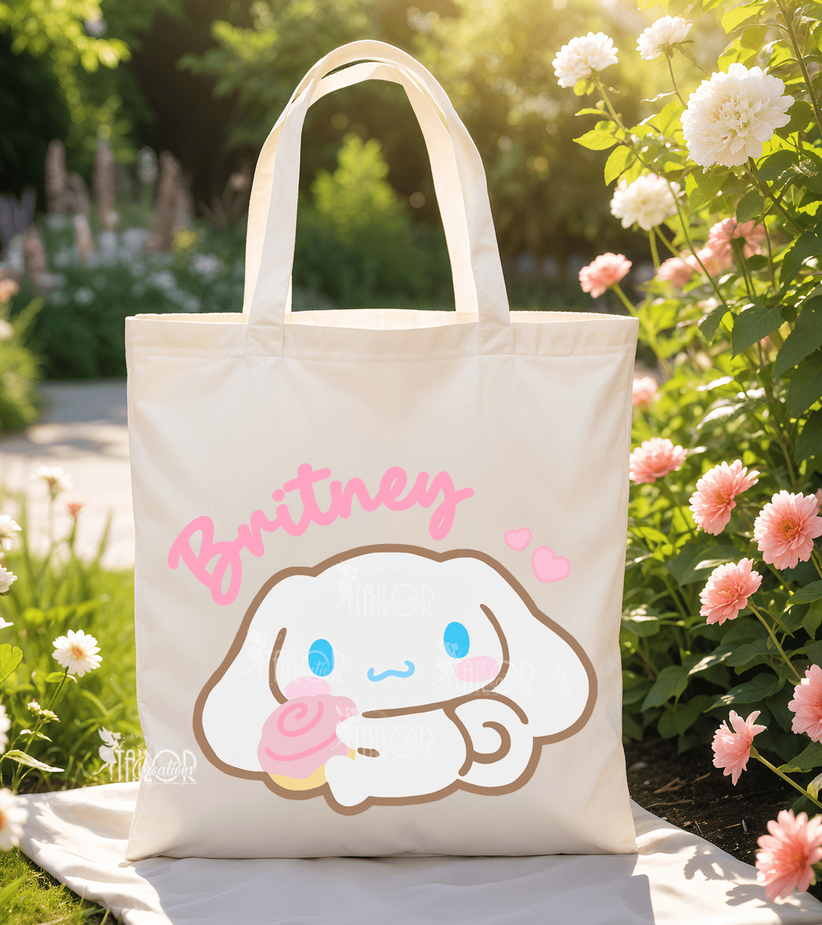 Cinnamoroll Tote Bag - Kawaii Sanrio Gift - Cinnamon Roll Tote Bag - Kids Custom Tote Bag
