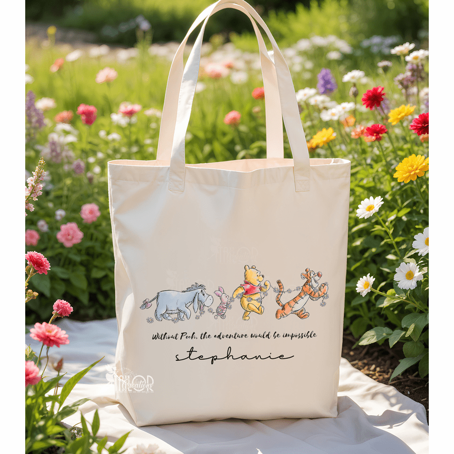 Classic Winnie the Pooh and Friends Tote Bag - Disney Personalized Tote Bag