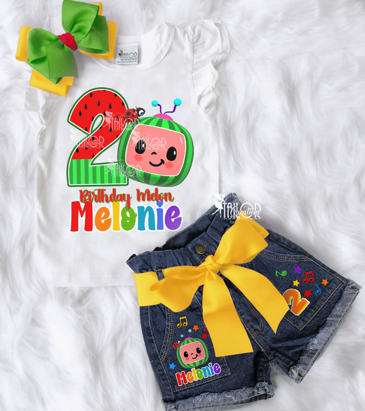 Cocomelon Denim Birthday Girl Outfit - Cocomelon Birthday Party Outfit Toddler Girl