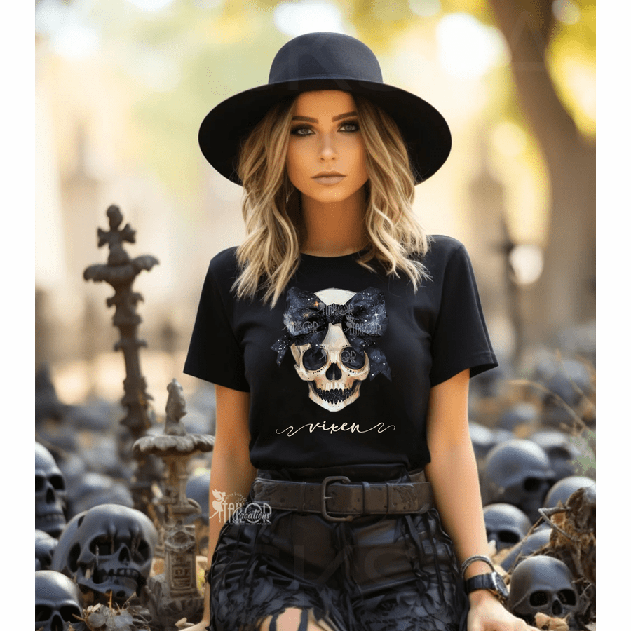 Coquette Bow Skull Halloween Custom Sweatshirt - Halloween Skeleton Aesthetic  Sweatshirt
