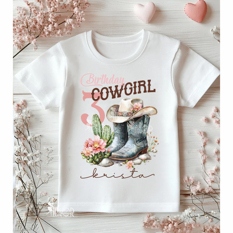 County Cowgirl Rodeo Western Birthday Tee Shirt - Coquette Boho Toddler Cowgirl Birthday Outfit Ideas
