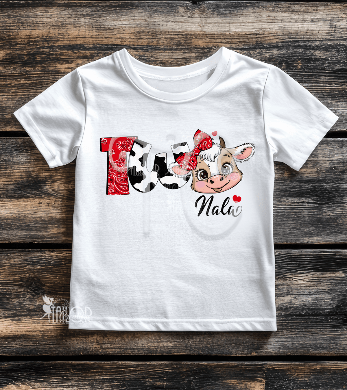 Cow Birthday Party Shirt for Girls - Cowgirl Red Bandana Barnyard Birthday Outfit