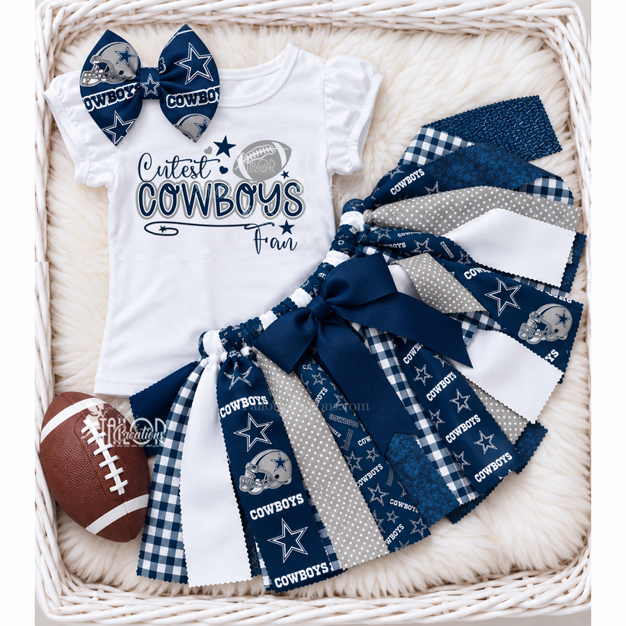 Cowboys Custom Baby Girl Toddler Dress - Football Tutu Dress for Girls - Football Outfit Girl