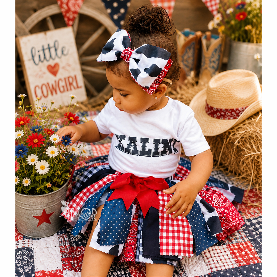 Cowgirl Barnyard Birthday Tutu Outfit for Girls - Rodeo Farm Animals Cake Smash Outfit