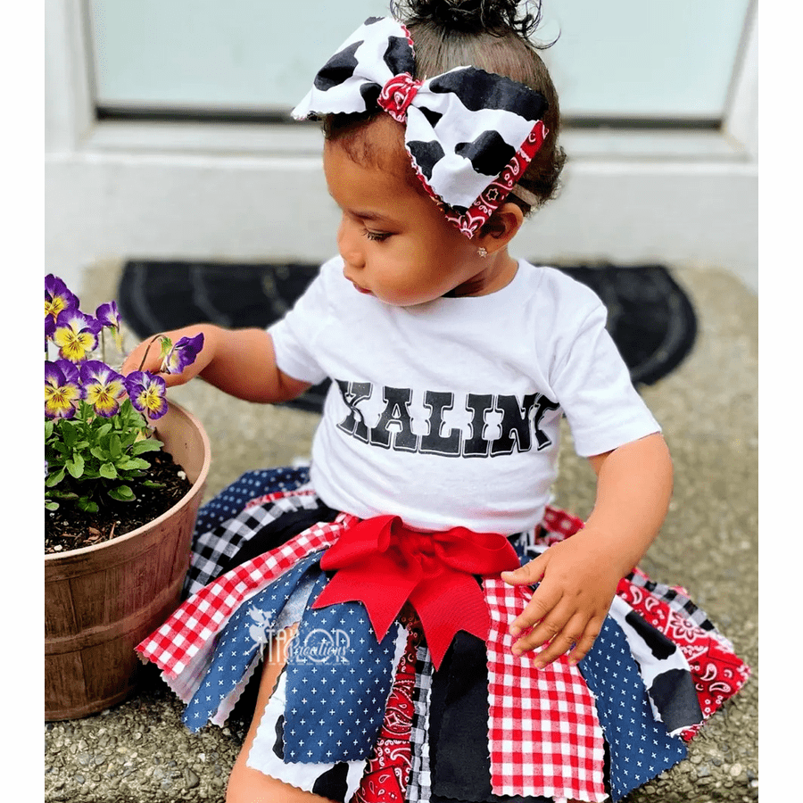 Cowgirl Barnyard Birthday Tutu Outfit for Girls - Cowgirl Farm Cake Smash Outfit