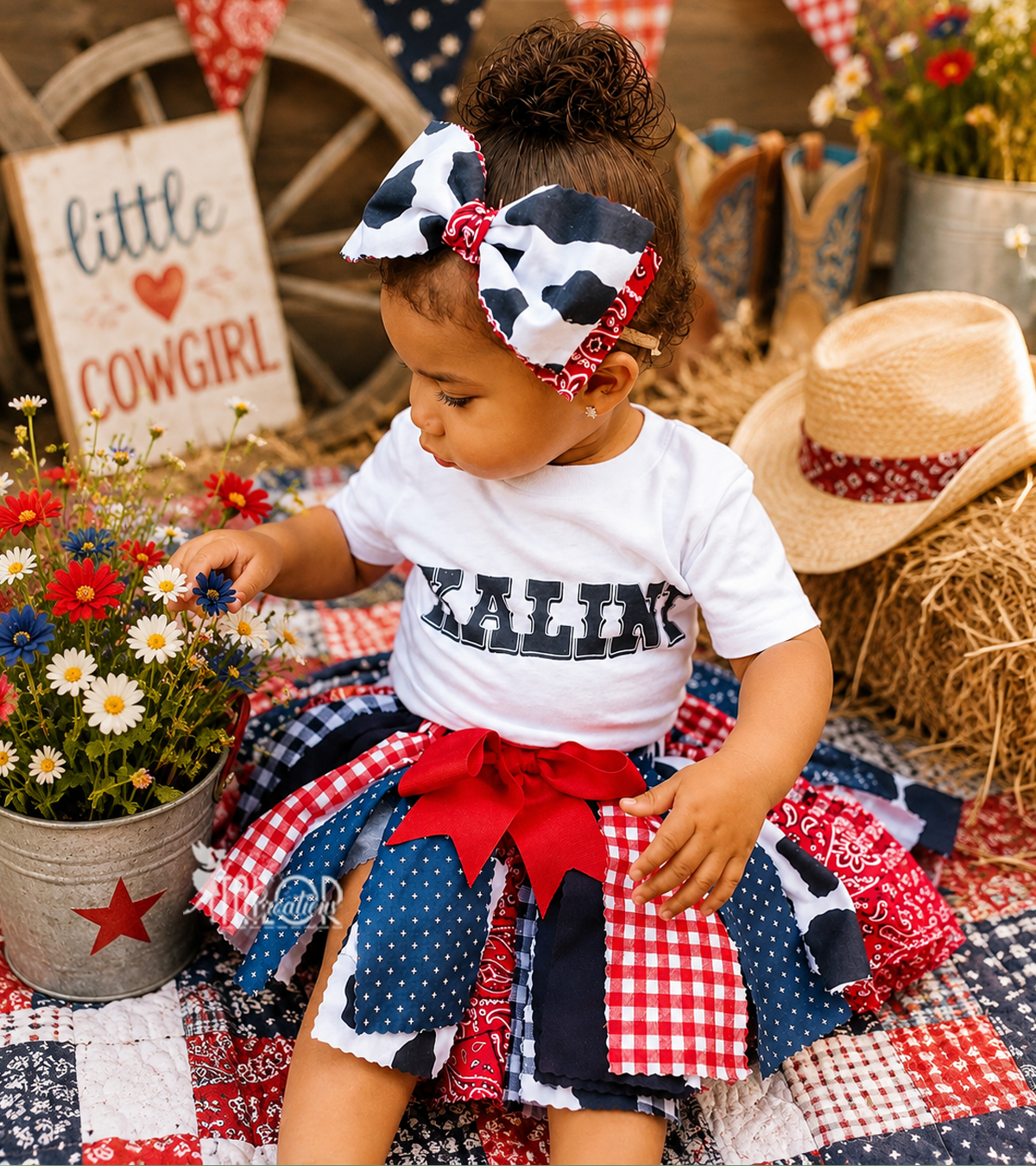 Cowgirl Barnyard Birthday Tutu Outfit for Girls - Rodeo Farm Animals Cake Smash Outfit