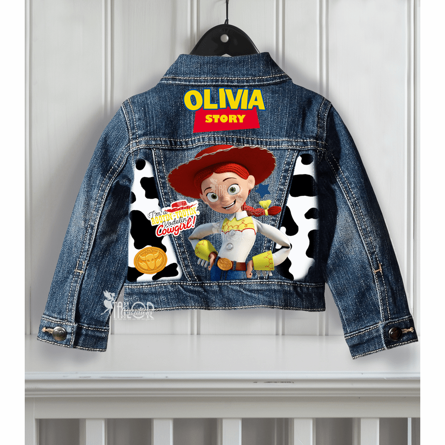 Cowgirl Jessie Toy Story Personalized Disney Pixar denim Kids Jean Jacket Outfit