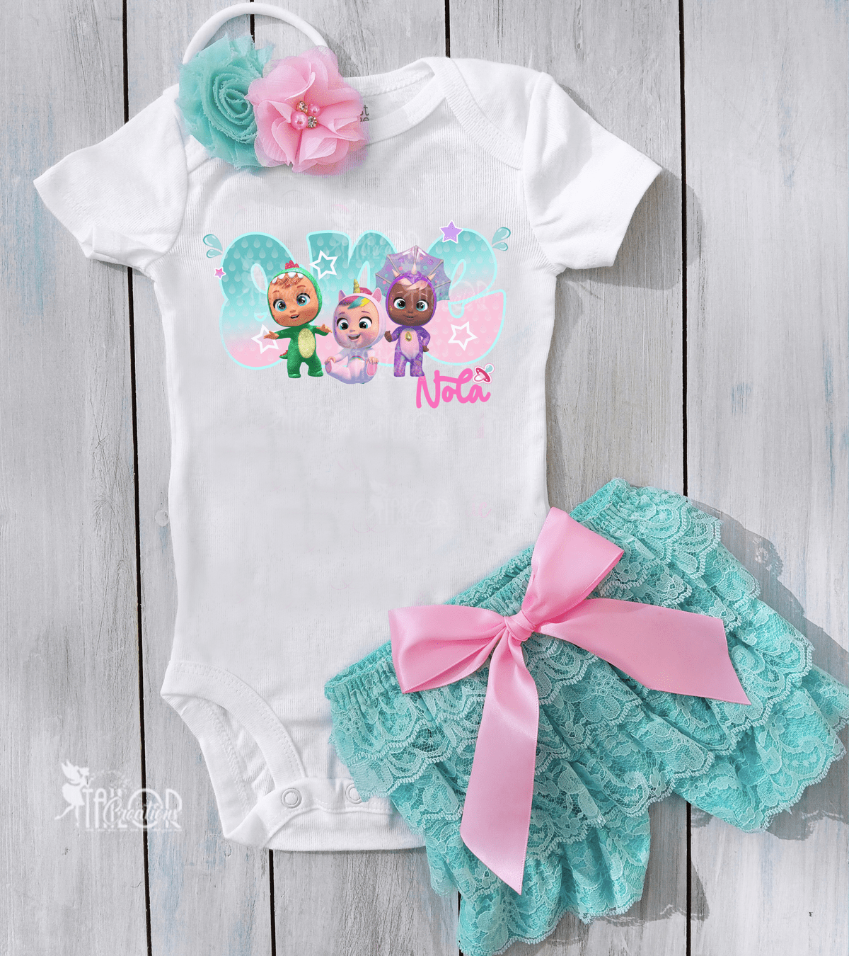 Cry Babies Custom First Birthday Party Outfit - Bebes Llorones Cake Smash Lace Outfit