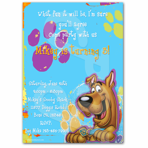 Custom Scooby Doo Invitations