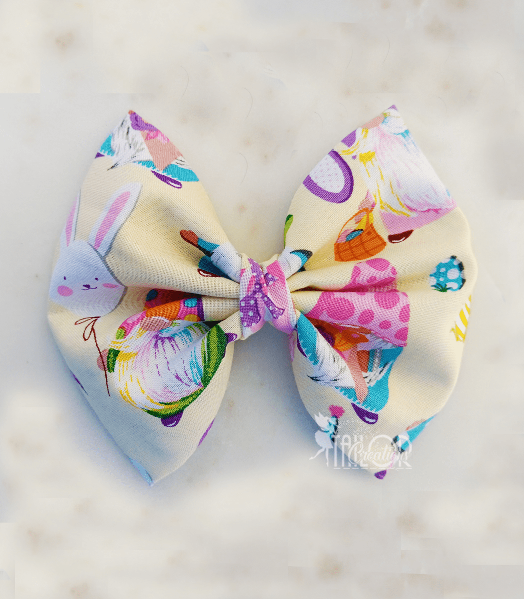 Cute Easter Gnome Kids Hair Bow - Spring Headband for Newborn, Baby Girl & Toddler