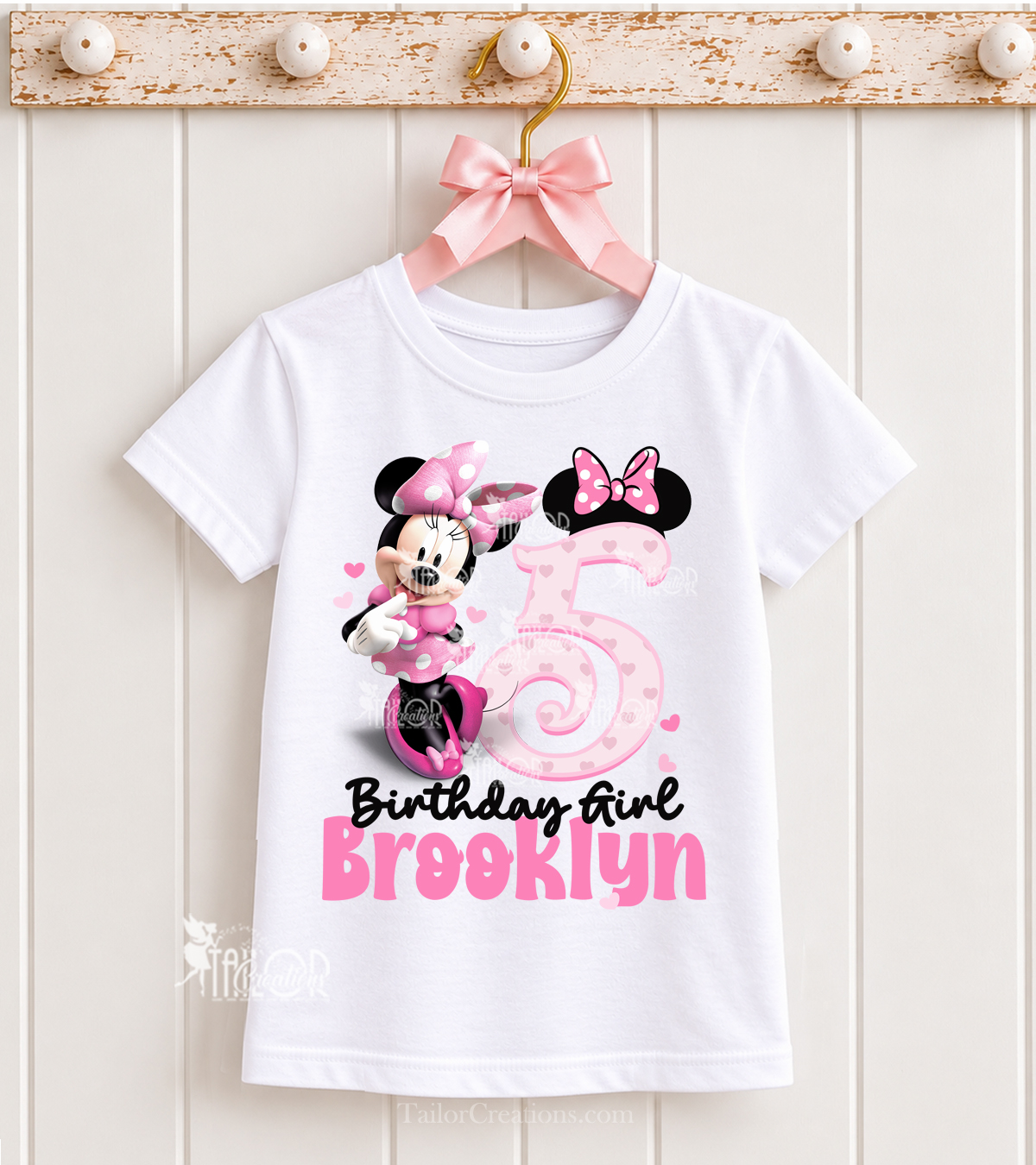 Cute Minnie Mouse Custom Birthday T Shirt - Minnie Mouse Birthday Party Outfit 